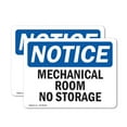thumbnail image 1 of (2 Pack) Mechanical Room No Storage OSHA Notice Sign 7 Inch X 5 Inch Vinyl Label Decal Sticker Weather Resistant, UV Protected for Workplace, Business, and Construction Site, Made in, 1 of 7