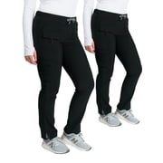 2-Pack Medgear Women's 4-Way Stretch Utility 10 Pocket Scrub Pant, Black, M