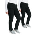 thumbnail image 1 of 2-Pack Medgear Women's 4-Way Stretch Utility 10 Pocket Scrub Pant, Black, XS, 1 of 5
