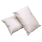 2 Pack MediCheck White Vinyl Covered Bed Pillows 20 in x 26 in - Wipeable Easy Clean - Soft Low Profile Non-Fluffy Support - Not an Encasement or Zippered Protector