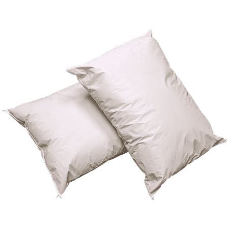 2 Pack MediCheck White Vinyl Covered Bed Pillows 20 in x 26 in - Wipeable Easy Clean - Soft Low Profile Non-Fluffy Support - Not an Encasement or Zippered Protector
