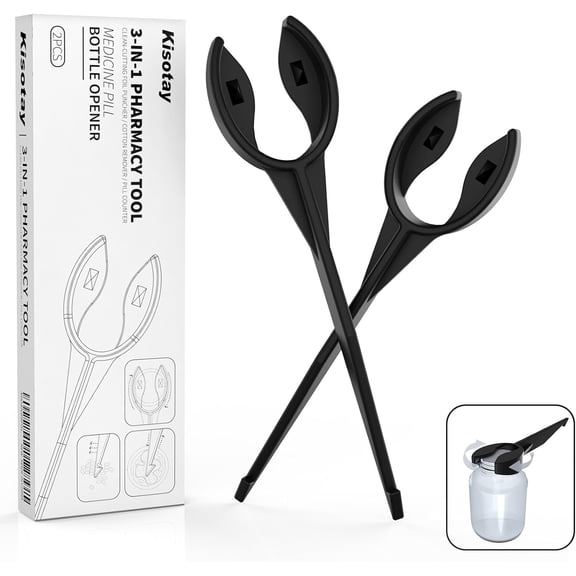 2 Pack Medicine Pill Bottle Opener, 3 In 1 Simple Pill Bottle Opener for Removing Paper Under Cap, Multifunctional Medication Tool,Gift for Seniors/Pharmacist/Technicians,Hospital,Home Use,Pharmacy