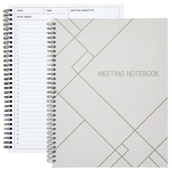 Juvale Meeting Notebook for Work - Spiral-Bound Planner Notebook for Work Planner & Office Supplies - Agenda & To Do List Notepad - 11 x 8.5 In, White, Pack of 2