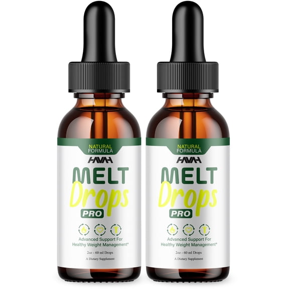 (2 Pack) Melt Drops Pro Weight Management Support, MeltDrops Maximum Strength Health and Wellness Supplement (4oz)