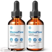 2 Pack MemoFlow Drops   Brain Formula for Memory, Focus, and Cognitive Support, Liquid for Mental Clarity, Easy 1-Drop Formula 60 Servings