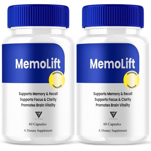 (2 Pack) MemoLift Brain Health Supplement, Memo Lift Focus Support (120 Capsules)