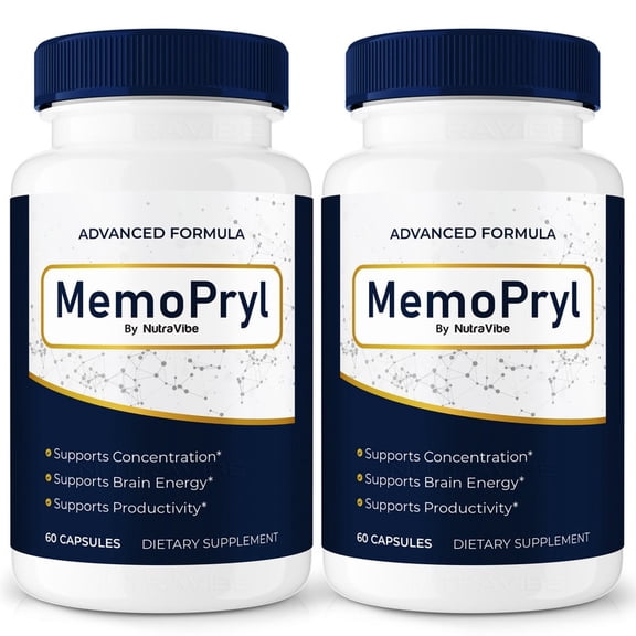(2 Pack) MemoPryl – Daily Formula with a Natural Blend to Help Maintain Focus, Memory & Concentration | Clean, Gentle, Easy-to-Swallow Memo Pryl Capsules for Everyday Sharpness (120 Capsules)