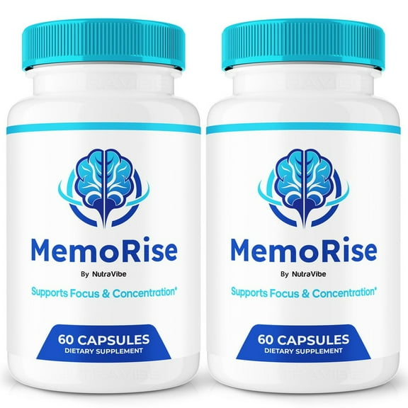 (2 Pack) MemoRise  Daily Formula with a Natural Blend to Help Maintain Focus, Memory & Concentration | Clean, Gentle, Easy-to-Swallow Capsules for Everyday Sharpness (120 Capsules)