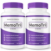 2 Pack MemoTril   Daily Formula with a Natural Blend to Help Maintain Focus, Memory & Concentration | Clean, Gentle, Easy-to-Swallow Capsules for Everyday Sharpness 120 Capsules