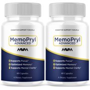 2 Pack Memopryl Advanced Brain Health Capsules, Memo Pryl Daily Nootropic Support 120 Capsules