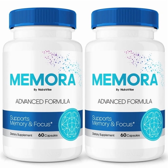 (2 Pack) Memora Daily Formula with a Natural Blend to Help Maintain Focus, Memory & Concentration | Clean, Gentle, Easy-to-Swallow Memory Prime Capsules for Everyday Sharpness (120 Capsules)