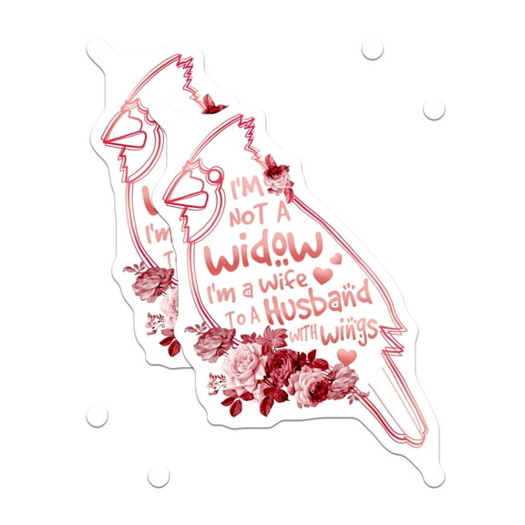 (2 Pack) Memorial Cardinal Magnets - I'm Not A Widow - Floral Remembrance - Sympathy Decor - 5" On Longest Side - for Cars, Fridges, Toolboxes - Made in USA - MAG6130