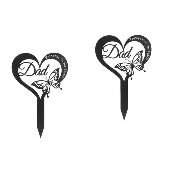 2 Pack Memorial Garden Stones Cemetery Decorations for Grave Father