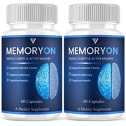2 Pack MemoryOn Brain Supplements, Memory On Premium Nootropic 120 Capsules