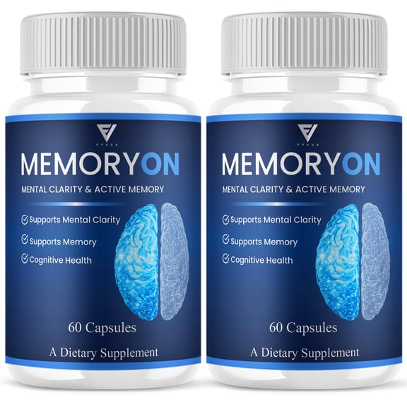 (2 Pack) MemoryOn Brain Supplements, Memory On Premium Nootropic (120 Capsules)