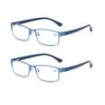 thumbnail image 1 of 2 Pack Men Business Rectangular Reading Glasses Metal Readers Presbyopic glasses, 1 of 2