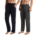 thumbnail image 1 of 2 Pack Men Pajamas Lounge Pants with Pockets Male Jersey Knit Lightweight Sleep Bottoms Size Medium, 1 of 8