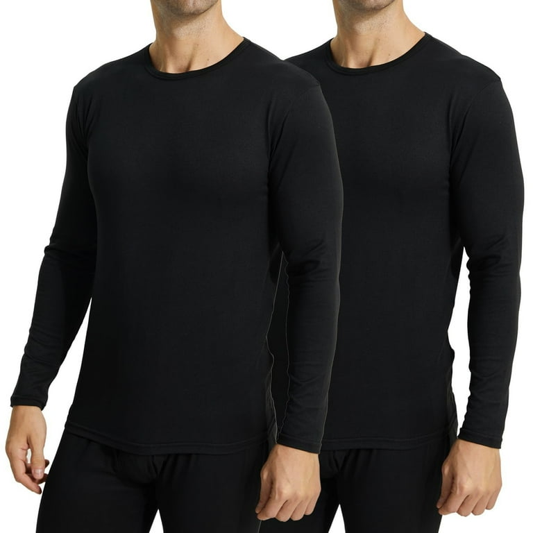 LANBAOSI Pack Men Thermal Underwear Top Crew Neck Male Long
