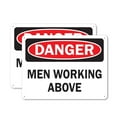 thumbnail image 1 of (2 Pack) Men Working Above OSHA Danger Sign 24 Inch X 18 Inch Indoor / Outdoor Rust-Free Aluminum Metal Signs for Workplace, Workshop, and Construction Site, Made in the USA, 1 of 8