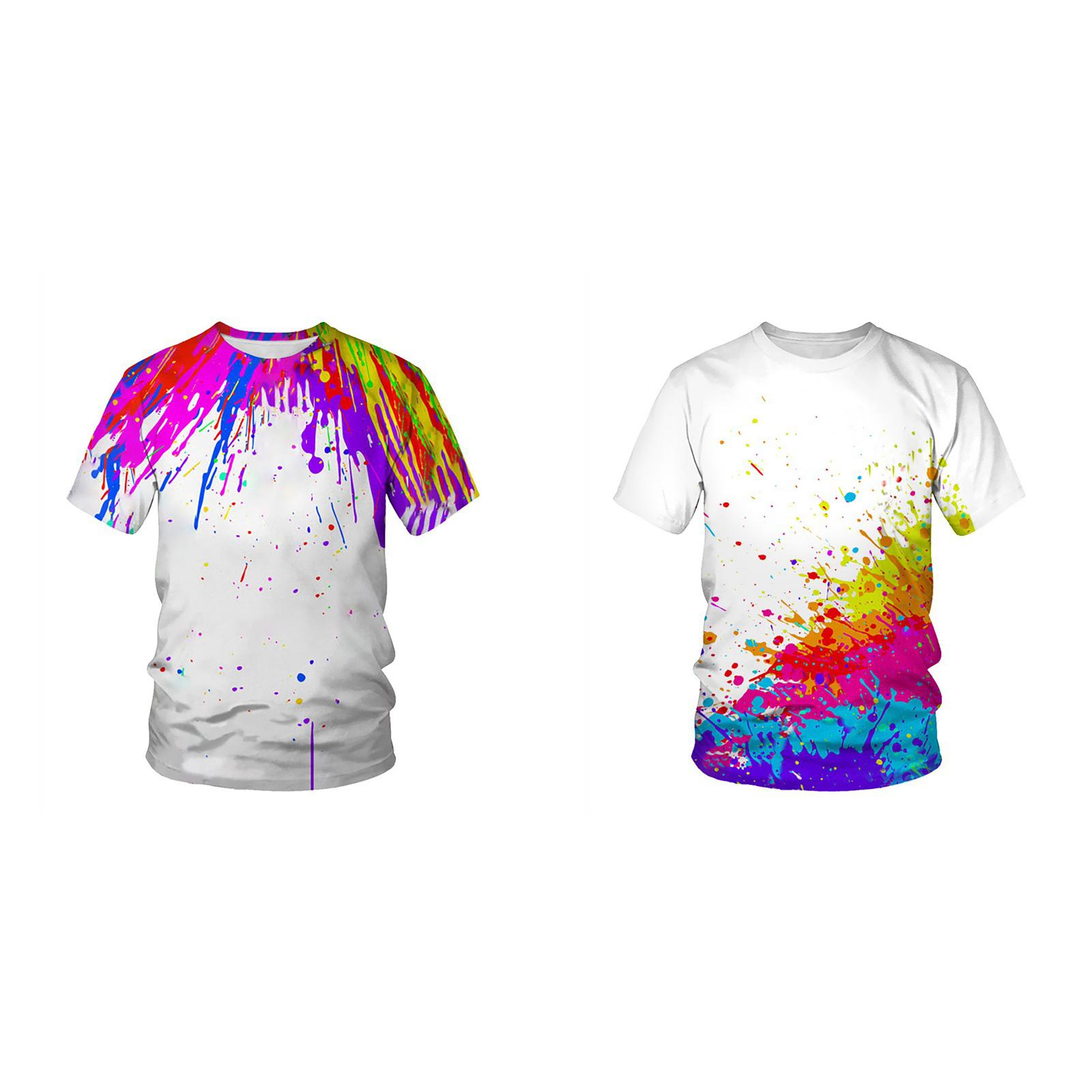 (2Pack) Men's 3D Pattern Printed Mens Pocket T Shirts Short Sleeve T