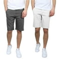 thumbnail image 1 of 2-Pack Men's 5-Pocket Flat-Front Stretch Twill Chino Shorts (Size 30-42), 1 of 5