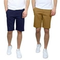 thumbnail image 1 of 2-Pack Men's 5-Pocket Flat-Front Stretch Twill Chino Shorts (Size 30-42), 1 of 5