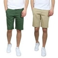 thumbnail image 1 of 2-Pack Men's 5-Pocket Flat-Front Stretch Twill Chino Shorts (Size 30-42), 1 of 5