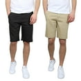 thumbnail image 1 of 2-Pack Men's 5-Pocket Flat-Front Stretch Twill Chino Shorts (Size 30-42), 1 of 5