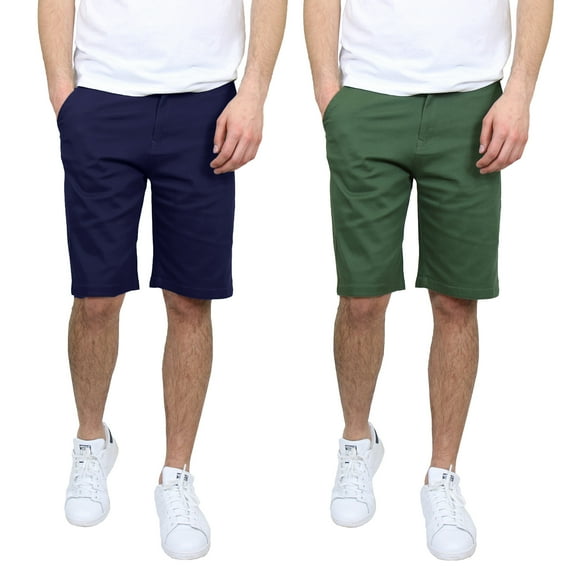 2-Pack Men's 5-Pocket Flat-Front Stretch Twill Chino Shorts (Size 30-42)