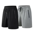 thumbnail image 1 of 2 Pack Men's Athletic Shorts Mesh Workout Gym Activewear Basketball Shorts With Zipper Pockets, 1 of 7