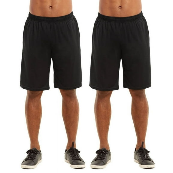 2 Pack Men’s Athletic Shorts Running with Pockets Drawstring S-3XL Regular Big & Tall Solid Elastic Waist Training Gym Workout Sports Bottoms Menswear