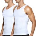 thumbnail image 1 of 2 Pack Men's Body Shaper Compression Shirt Slimming Tank Top Sleeveless Shapewear Undershirt Gynecomastia Tummy Control, 1 of 8