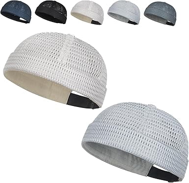 2 Pack Men's Breathable Brimless Hat Summer Style Mesh Tang, Breathable ...