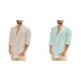(2Pack) Men's Casual Solid Shirt Christmas Bodysuit Women Long Sleeve
