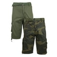 thumbnail image 1 of 2-Pack Men's Classic-Fit Distressed Belted Cargo Shorts (30-48), 1 of 4