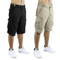thumbnail image 1 of 2-Pack Men's Classic-Fit Distressed Belted Cargo Shorts (30-48), 1 of 4