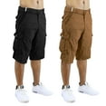thumbnail image 1 of 2-Pack Men's Classic-Fit Distressed Belted Cargo Shorts (30-48), 1 of 4