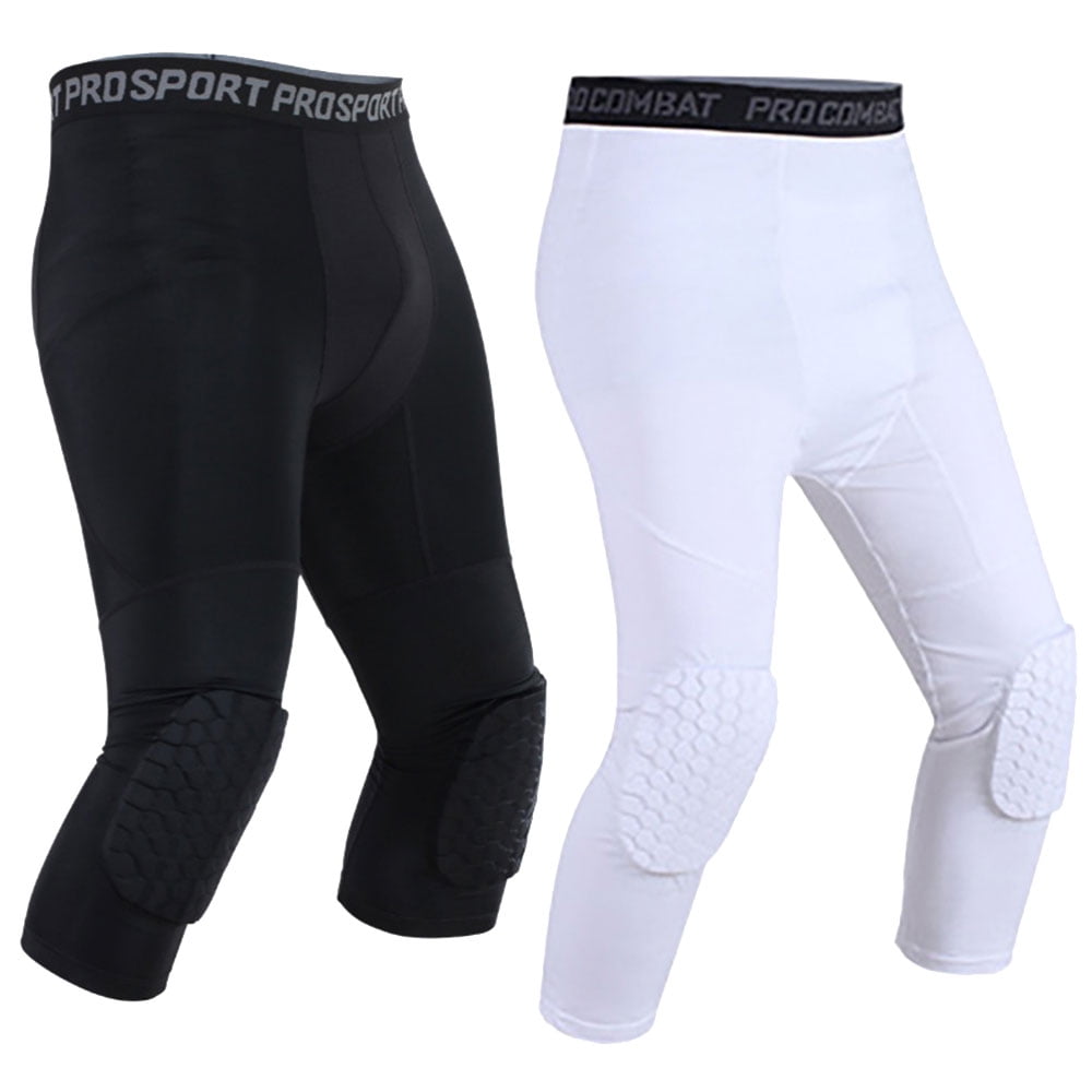 2 Pack Men's Compression Pants 3/4 Compression Tights