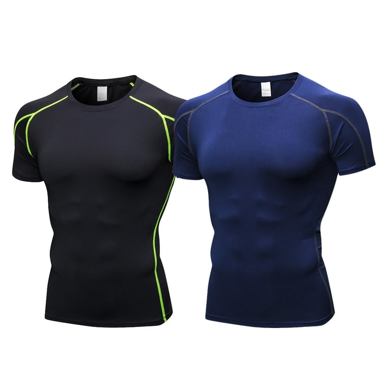 2 Pack Men&rsquo;s Cool Dry Short Sleeve Compression Shirts, Sports 