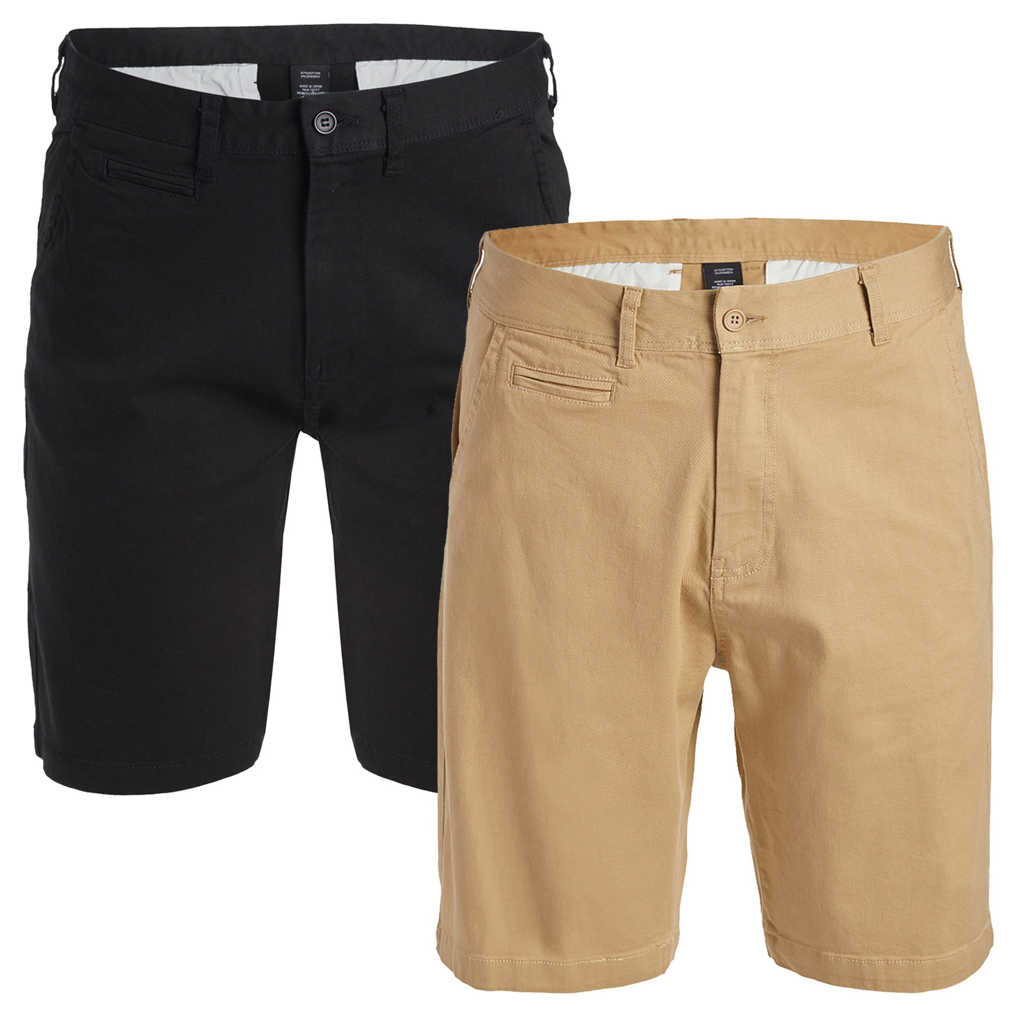 2-Pack Men's Cotton Flex Stretch Chino Shorts (Sizes, 30-42)
