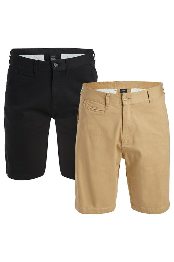 2-Pack Men's Cotton Flex Stretch Chino Shorts (Sizes, 30-42)
