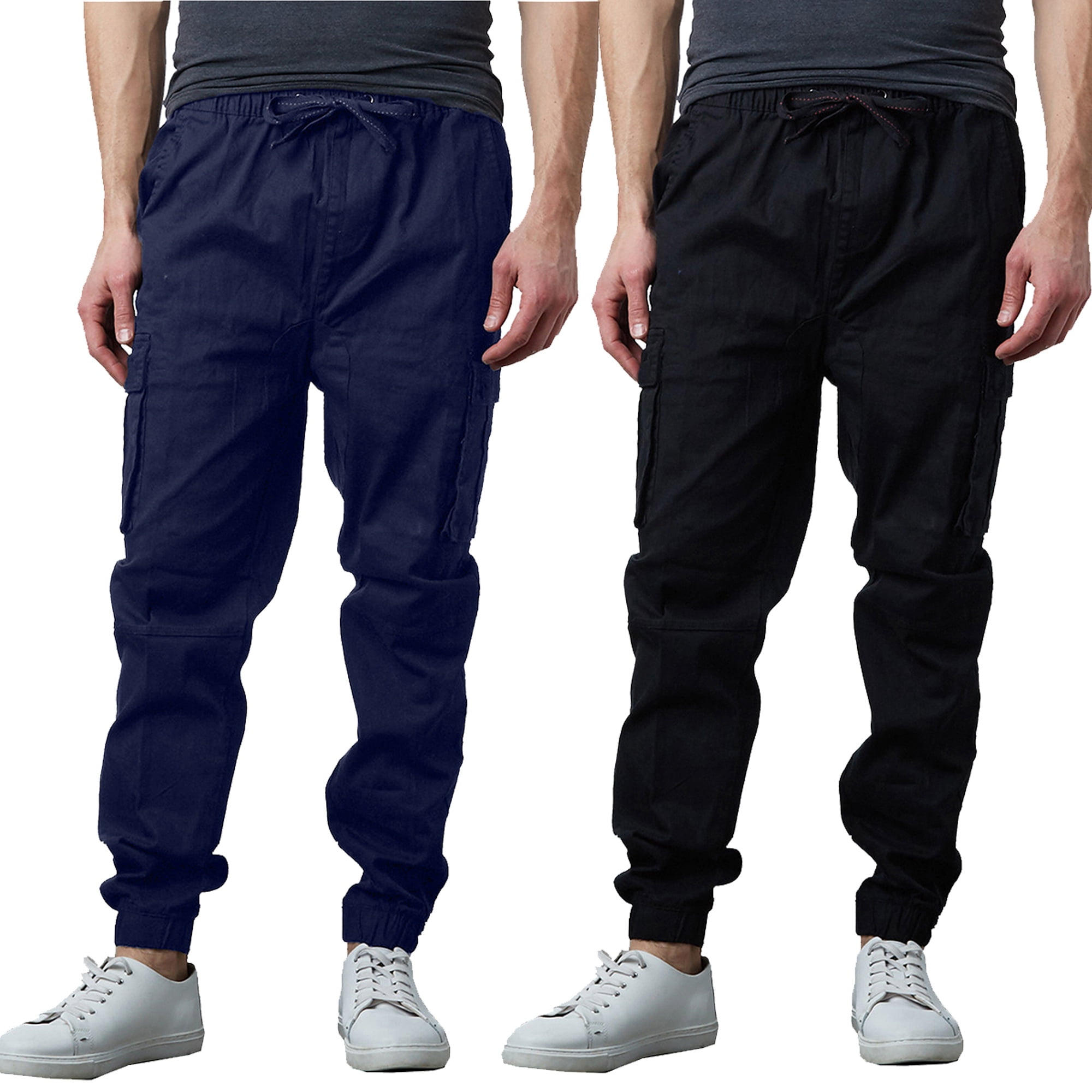 2-Pack Men's Cotton Flex Stretch Cargo Jogger Pants (Sizes, S-2XL) -  Walmart.com