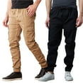 thumbnail image 1 of 2-Pack Men's Cotton Flex Stretch Cargo Jogger Pants (Sizes, S-2XL), 1 of 5