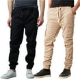 thumbnail image 1 of 2-Pack Men's Cotton Flex Stretch Cargo Jogger Pants (Sizes, S-2XL), 1 of 5