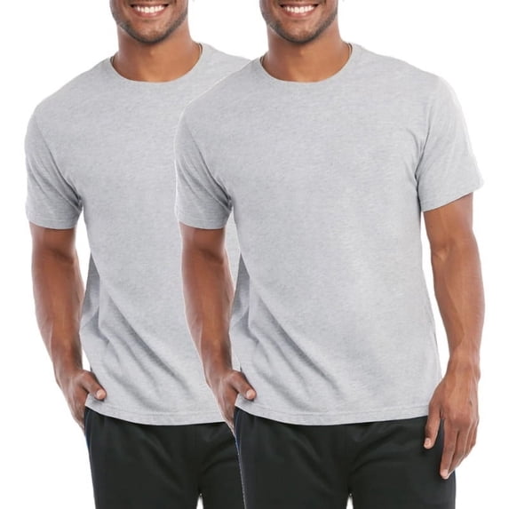 2 Pack Men's Cotton T-Shirts Crew Neck Short Sleeve S-3XL Regular Big & Tall Workout Breathable Casual Athletic Sports Running Tee Top Menswear Solid