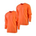 thumbnail image 1 of 2 Pack Men's Cotton T-Shirts with Ridded Cuff Crew Neck Long Sleeve Classic Fit Tee S-3XL Regular Big & Tall Breathable Casual Menswear Top Streetwear, 1 of 3