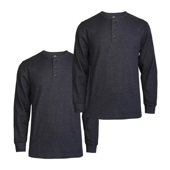2 Pack Men's Cotton Waffle-Knit Thermal Henley Shirt Long Sleeve S-3XL Breathable Fashion Casual Pullover Solid Tops Knitwear Menswear Sweater Spring Comfort