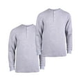 thumbnail image 1 of 2 Pack Men's Cotton Waffle-Knit Thermal Henley Shirt Long Sleeve S-3XL Breathable Fashion Casual Pullover Solid Tops Knitwear Menswear Sweater Spring Comfort, 1 of 3