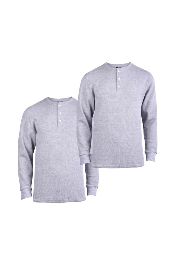 2 Pack Men's Cotton Waffle-Knit Thermal Henley Shirt Long Sleeve S-3XL Breathable Fashion Casual Pullover Solid Tops Knitwear Menswear Sweater Spring Comfort