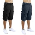 thumbnail image 1 of 2-Pack Men's Distressed Cotton Cargo Shorts With Belt (Size 30-42), 1 of 5